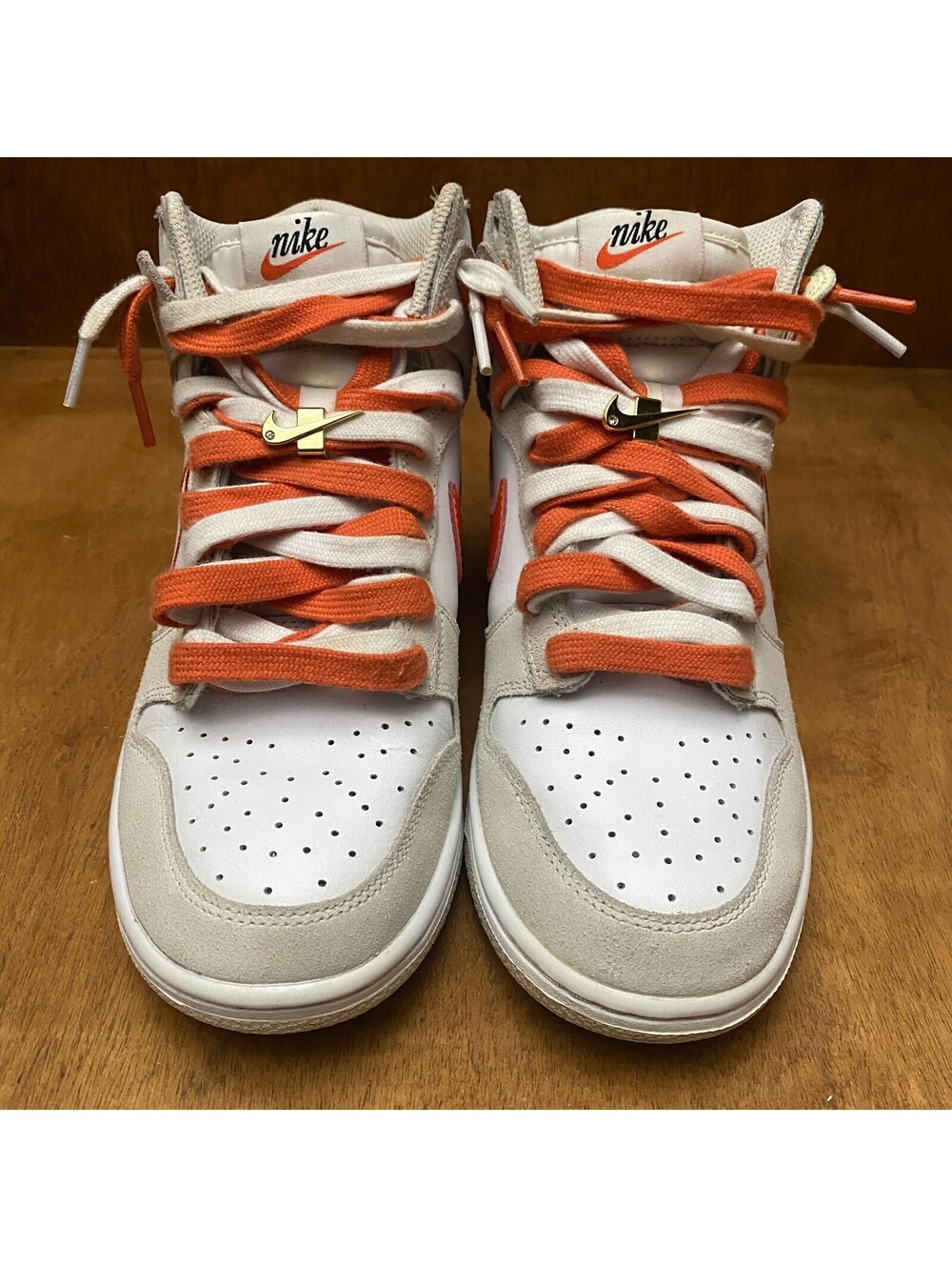 Nike Dunk High SE Shoes Womens Size 7.5 First Use White Sail Orange DH6758-100 - Picture 3 of 15
